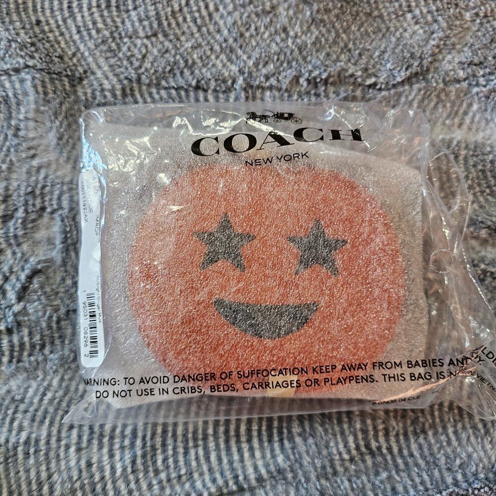 Coach NWT Jack O' Lantern Pumpkin Coin Case Wallet - Picture 3 of 4